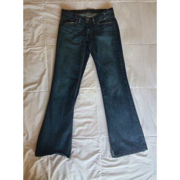 X2 Denim Laboratory Jeans Womens Size 6 Short Flare With Distressed Denim Look - Picture 2 of 11